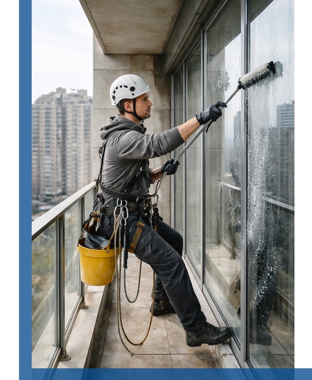 Профессиональная мойка балконного остекления в Беслане