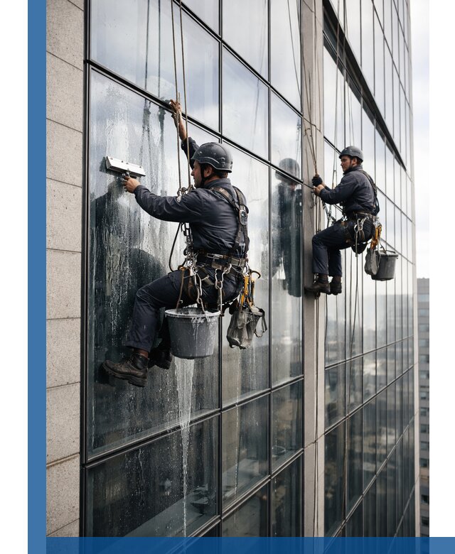 Профессиональная мойка стеклянных фасадов зданий в Беслане