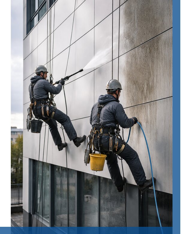 Мойка фасада из композита в Беслане по цене от 304 р. | ВЫСОТНИК-Бсл