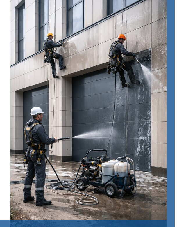 Послестроительная мойка фасада в Беслане от 304 р. | ВЫСОТНИК-Бсл