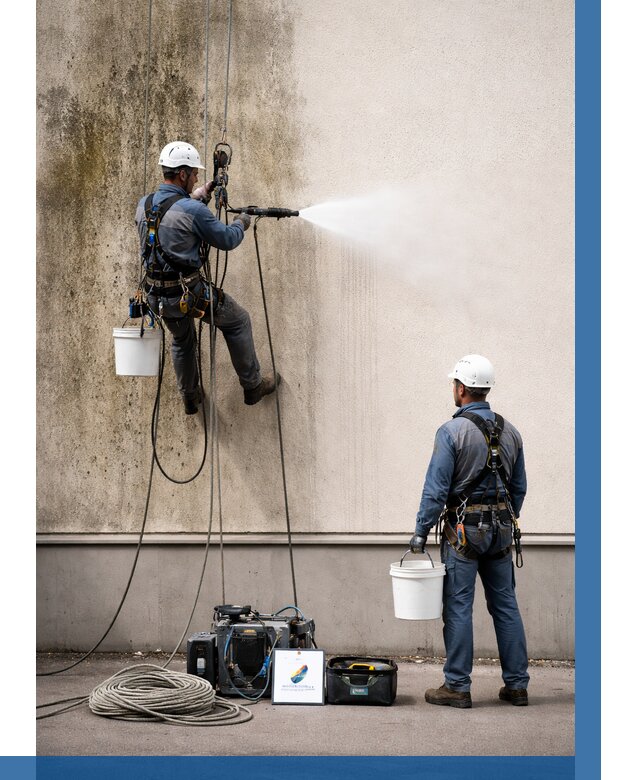 Очистка фасада от плесени в Беслане от 304 р. | ВЫСОТНИК-Бсл