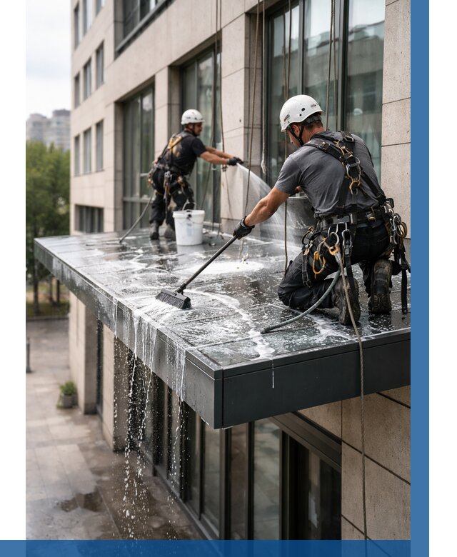 Мойка козырьков и навесов в Беслане от 3544 р. | ВЫСОТНИК-Бсл