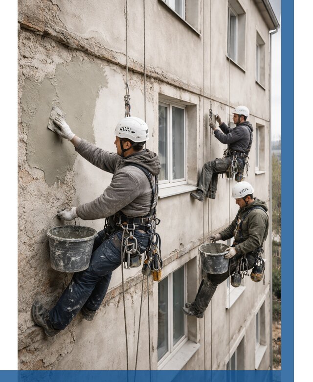 Ремонт штукатурного фасада в Беслане от 759 р. под ключ | ВЫСОТНИК-Бсл