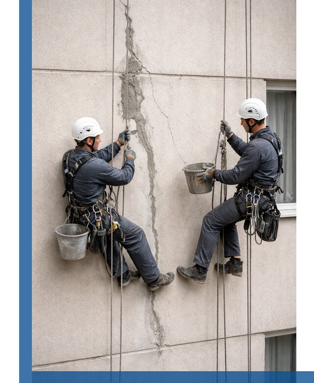 Заделка трещин на фасаде в Беслане с гарантийным ремонтом