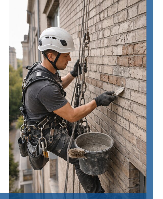 Ремонт кирпичной кладки фасада в Беслане от 1823 р. | ВЫСОТНИК-Бсл