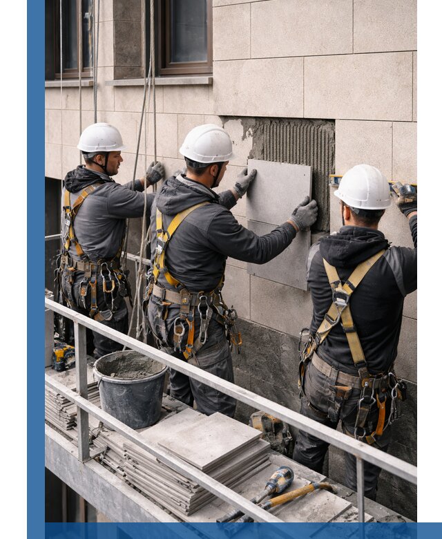 Ремонт облицовки фасада плиткой в Беслане с гарантией