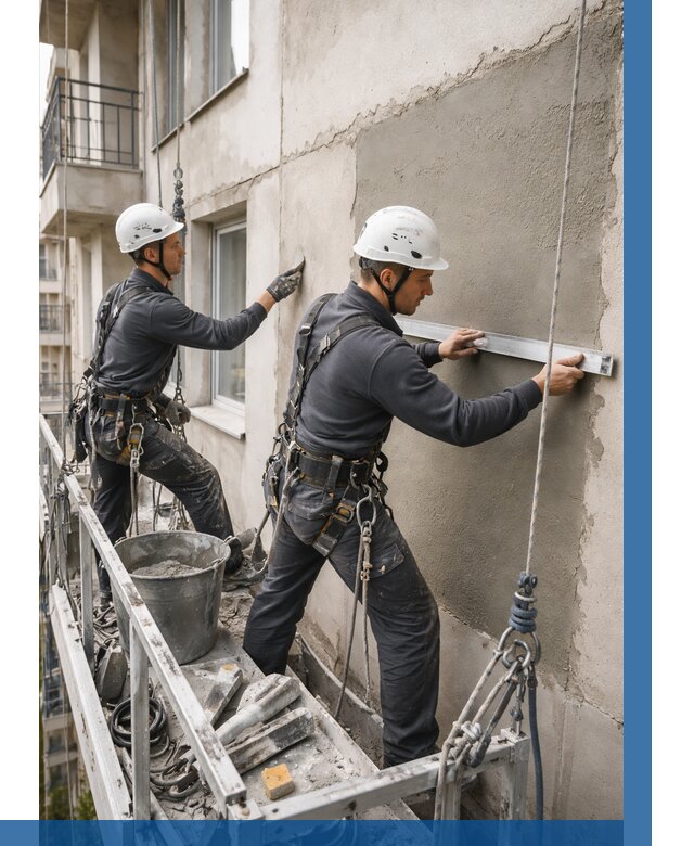 Штукатурка фасада на высоте в Беслане от 911 р. | ВЫСОТНИК-Бсл