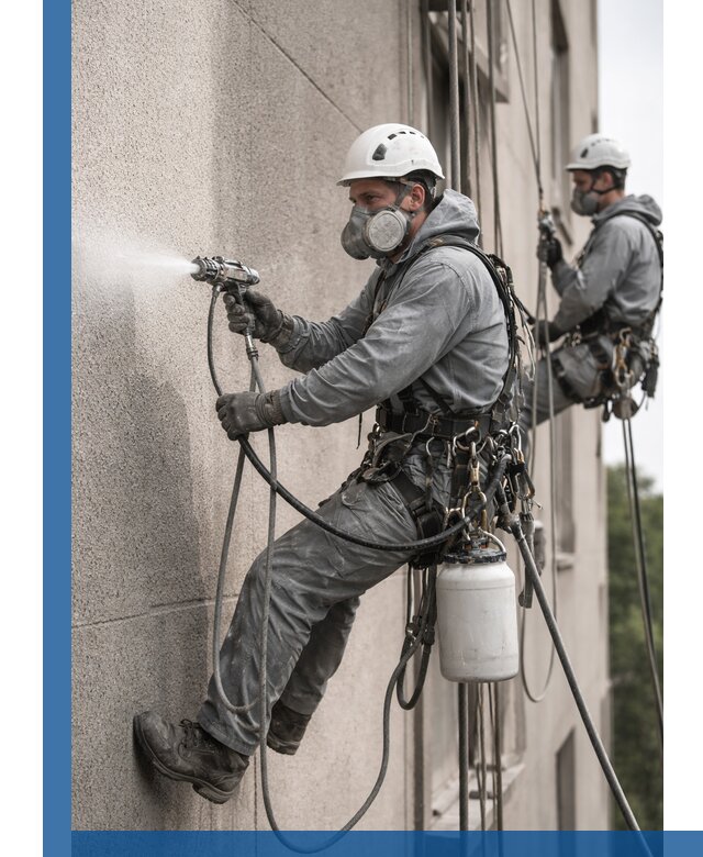 Безвоздушная покраска фасадов зданий в Беслане профессионально