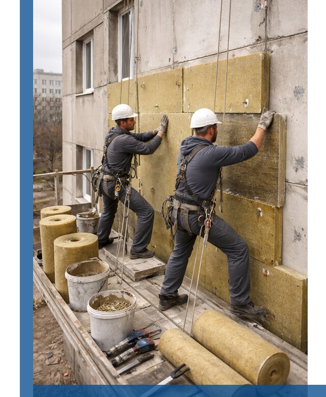 Утепление фасада минватой в Беслане под ключ с гарантией