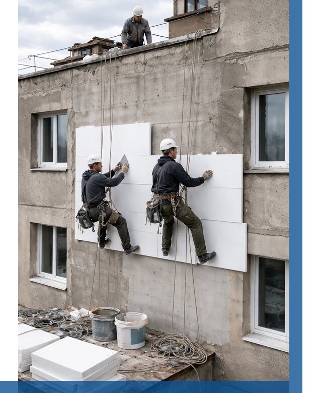 Утепление фасада пенополистиролом в Беслане от 1823 р. | ВЫСОТНИК-Бсл