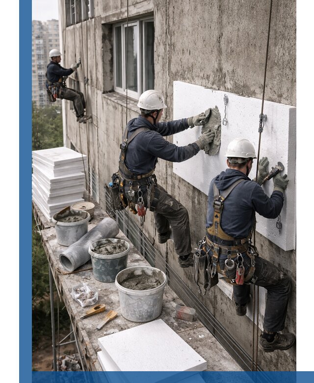 Утепление фасада пенополистиролом в Беслане под ключ