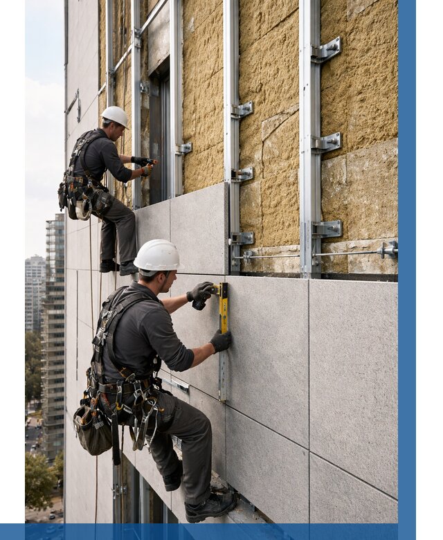 Монтаж вентилируемого фасада в Беслане от 3544 р. | ВЫСОТНИК-Бсл