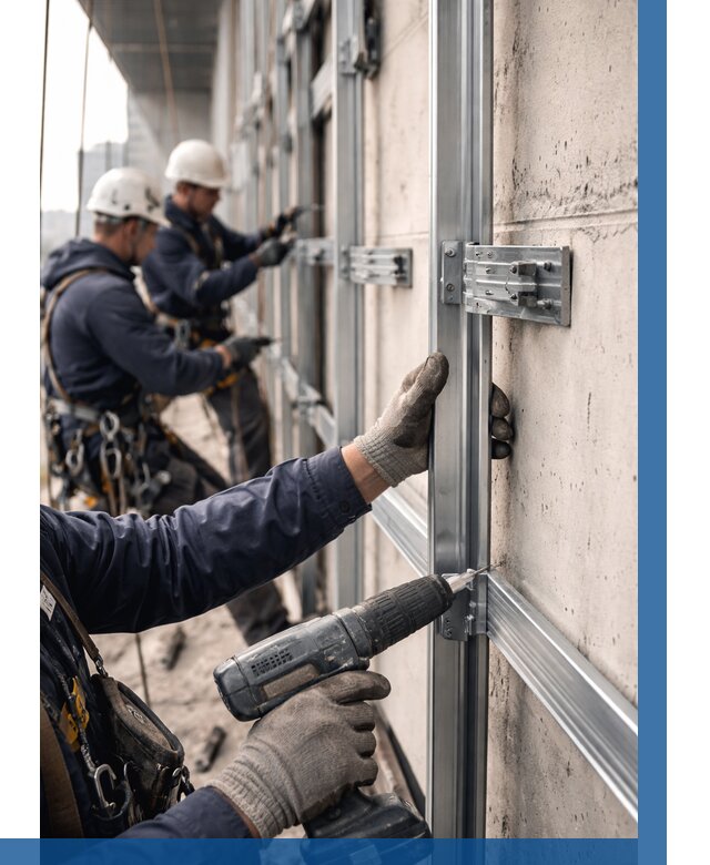 Монтаж подсистемы вентфасада в Беслане от 861 р. | ВЫСОТНИК-Бсл