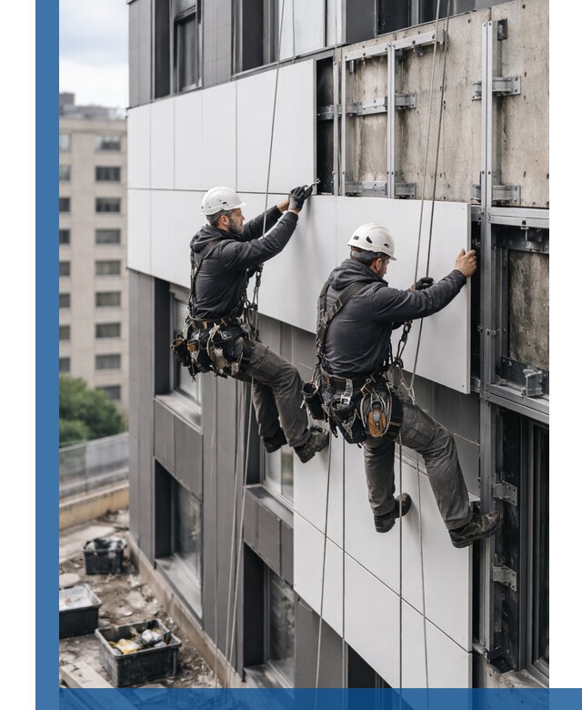 Монтаж композитных панелей фасада в Беслане под ключ