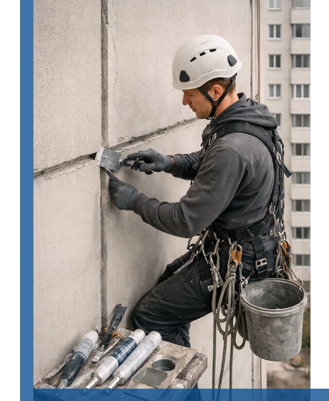 Ремонт межпанельных швов в Беслане герметизация и восстановление