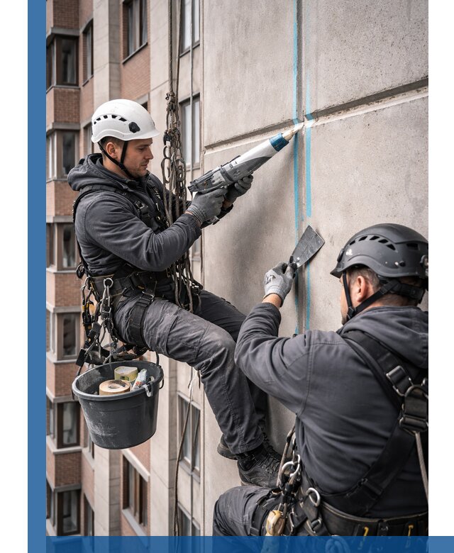 Вторичная герметизация швов фасада и кровли в Беслане