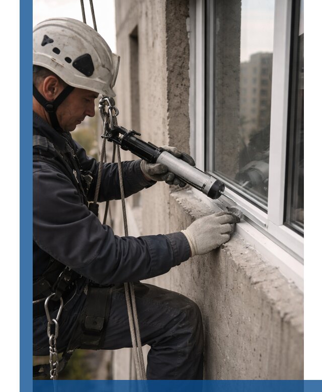 Герметизация оконных швов снаружи в Беслане профессионально