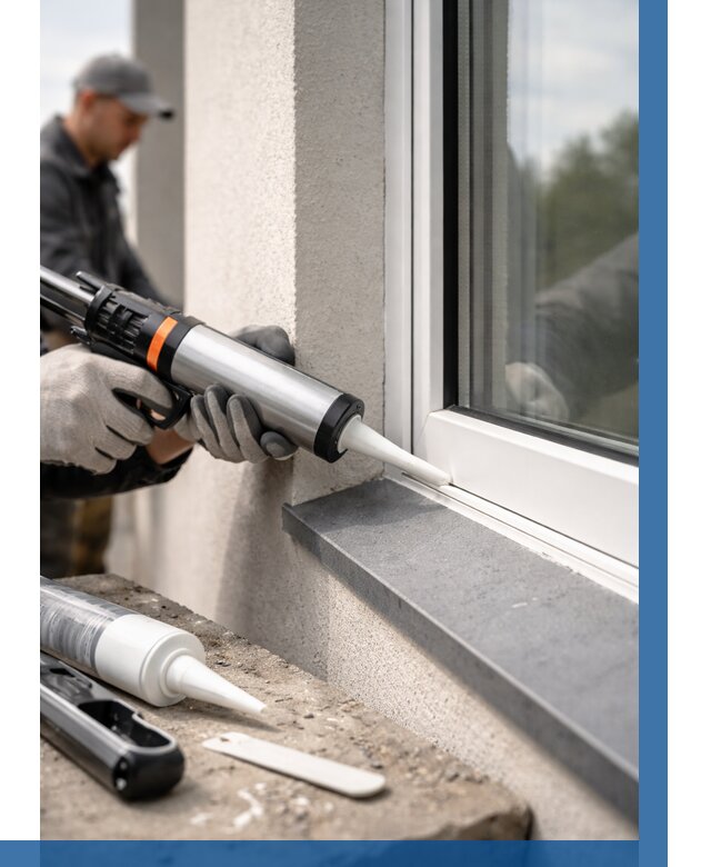 Герметизация монтажных швов окон в Беслане от 658 р. | ВЫСОТНИК-Бсл