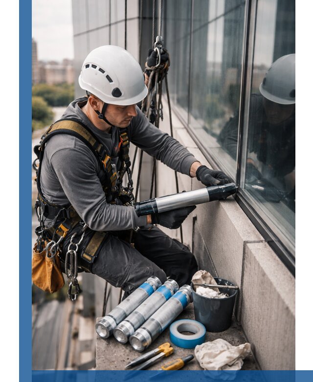 Герметизация стыков витража в Беслане для герметичных фасадов