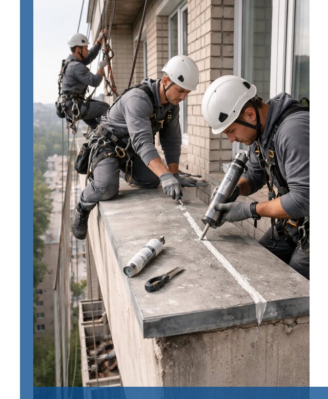 Герметизация балконного козырька в Беслане профессионально