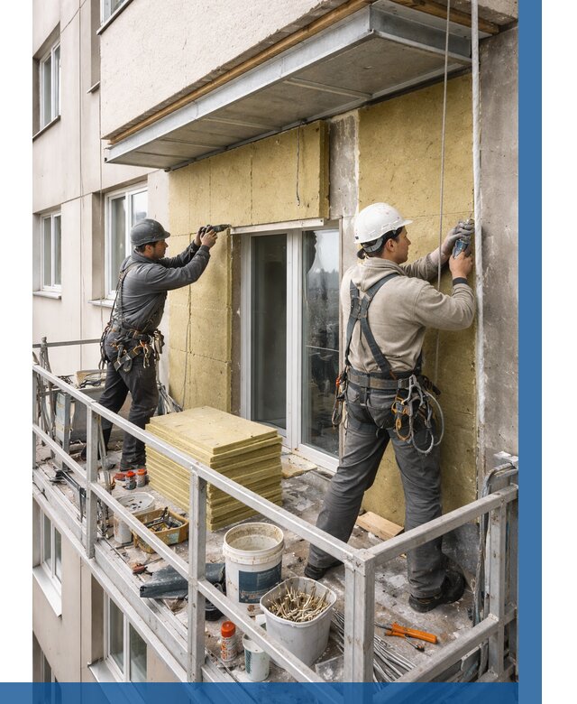 Утепление балкона снаружи в Беслане от 1620 р. под ключ ВЫСОТНИК-Бсл