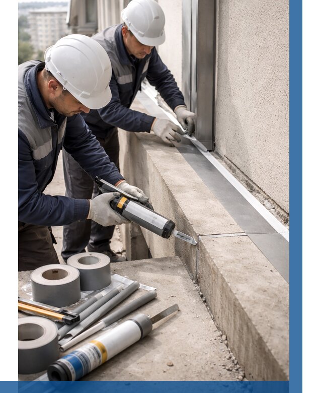 Герметизация примыкания балкона в Беслане от 4557 р. | ВЫСОТНИК-Бсл