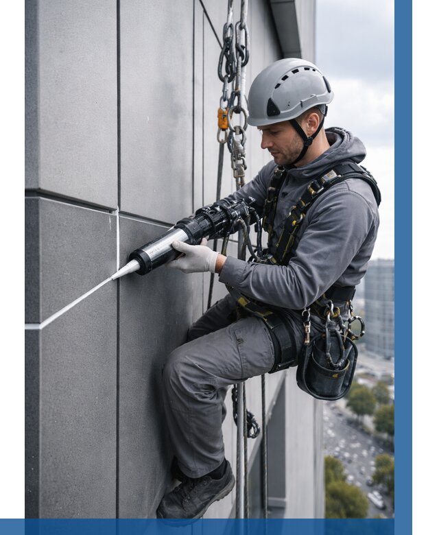 Герметизация стыков фасадных панелей в Беслане от 6582 р.| ВЫСОТНИК-Бсл