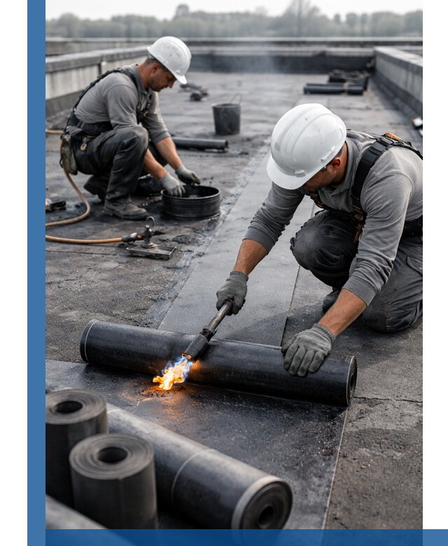 Ремонт рулонной кровли в Беслане герметизация и восстановление