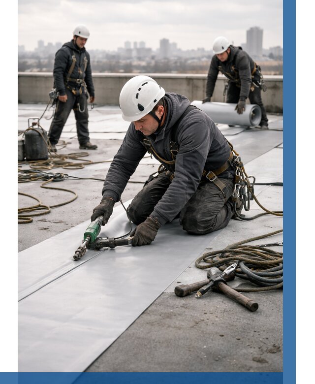 Ремонт мембранной кровли в Беслане от 1823 р./м2 | ВЫСОТНИК-Бсл