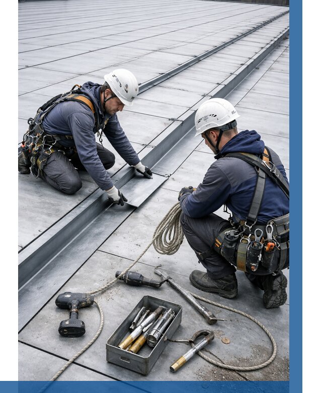 Ремонт фальцевой кровли в Беслане от 709 р. | ВЫСОТНИК-Бсл