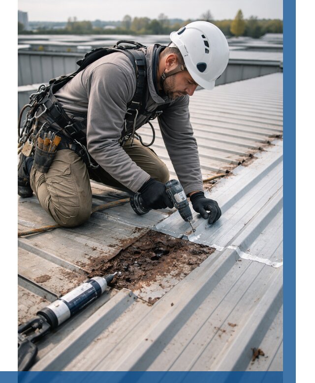 Ремонт профнастила на кровле в Беслане от 709 р. | ВЫСОТНИК-Бсл