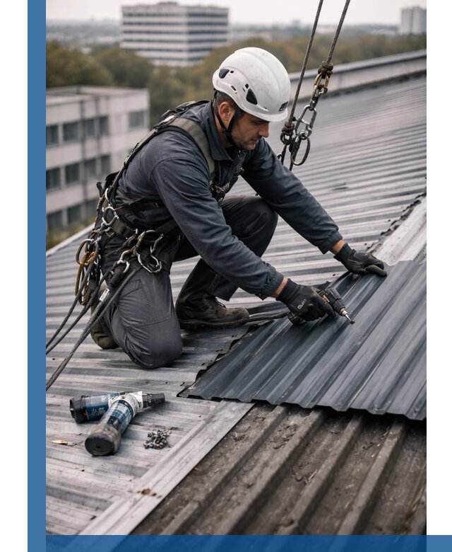 Ремонт профнастила на кровле в Беслане, работы под ключ