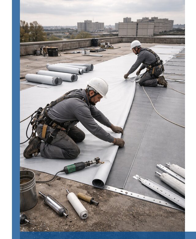 Монтаж мембранной кровли в Беслане для промышленных зданий