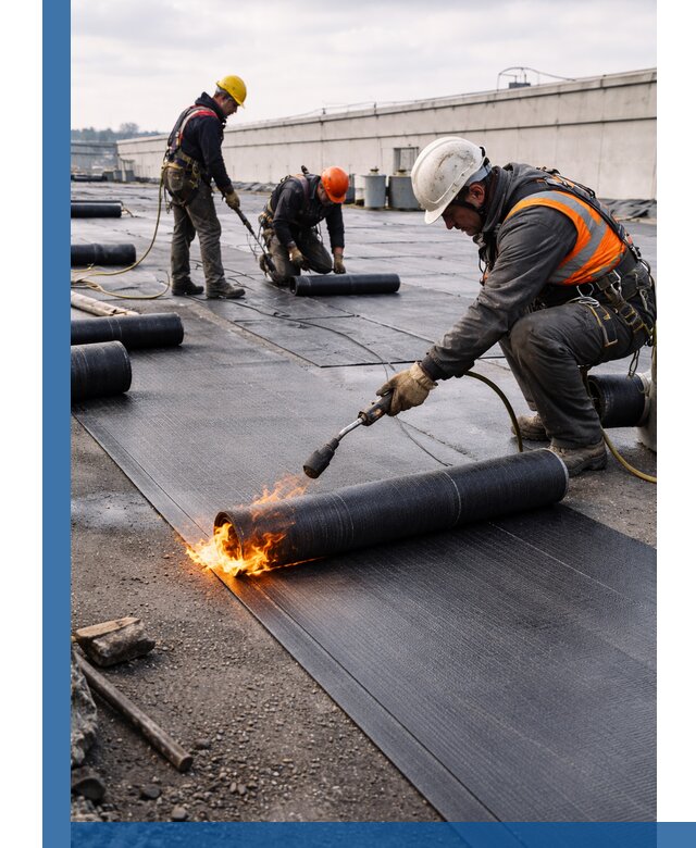 Монтаж наплавляемой кровли в Беслане профессионально