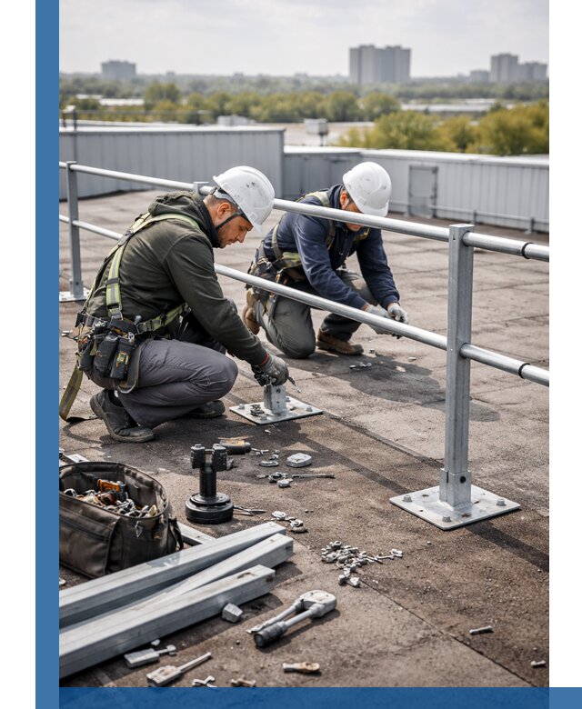 Монтаж кровельного ограждения в Беслане под ключ с гарантией