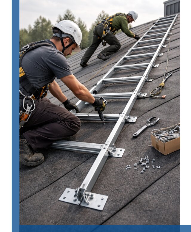 Профессиональный монтаж кровельной лестницы в Беслане под ключ