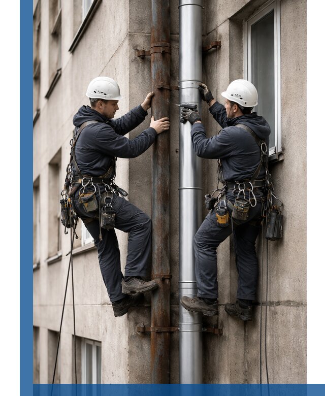 Замена водосточных труб в Беслане: монтаж и демонтаж под ключ