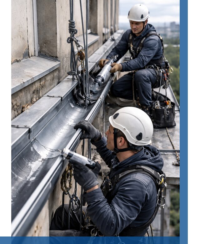 Ремонт водосточных желобов в Беслане от 6582 р. | ВЫСОТНИК-Бсл