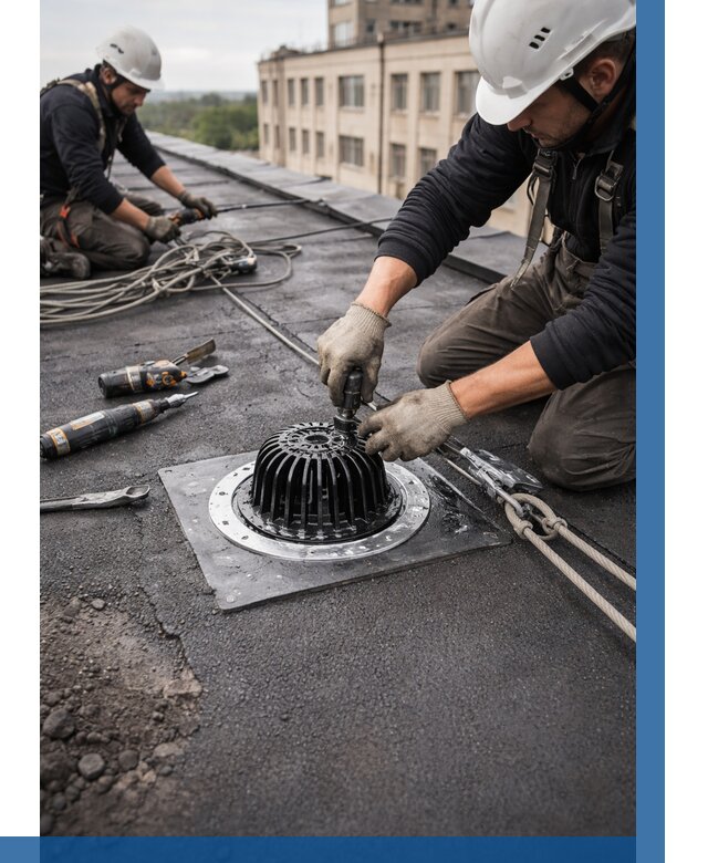 Установка водосточных воронок в Беслане цена от 3544 р. | ВЫСОТНИК-Бсл