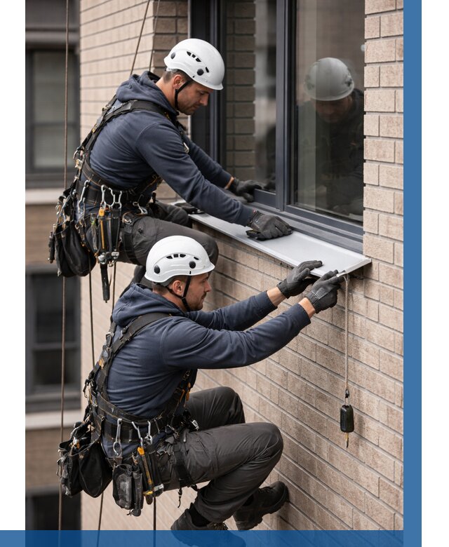 Монтаж оконных отливов под ключ в Беслане от 3544 р. | ВЫСОТНИК-Бсл