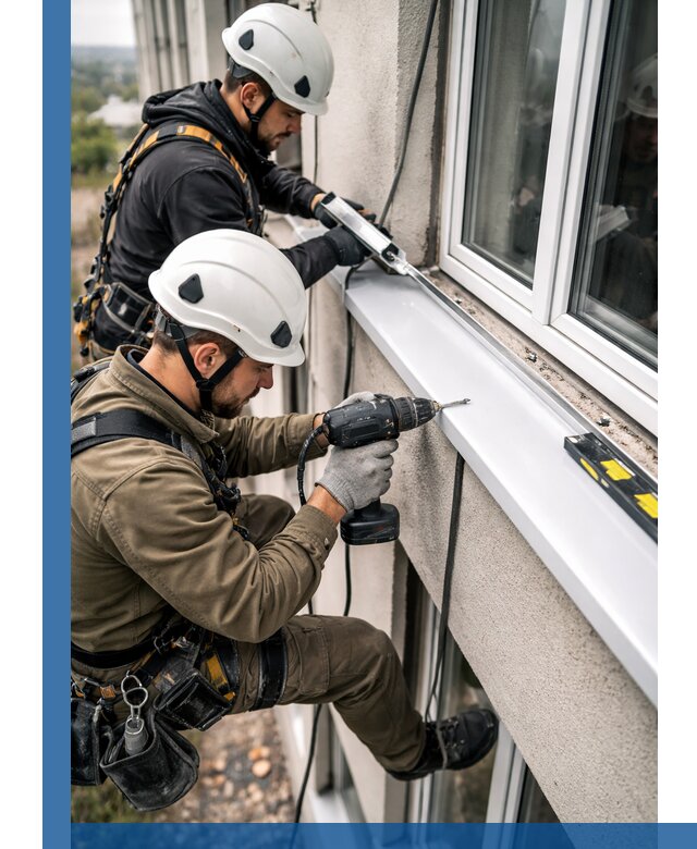 Профессиональный монтаж оконных отливов и отведения воды в Беслане
