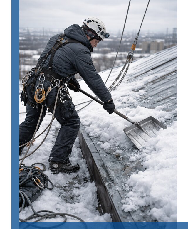 Профессиональная очистка кровли от снега и наледи в Беслане
