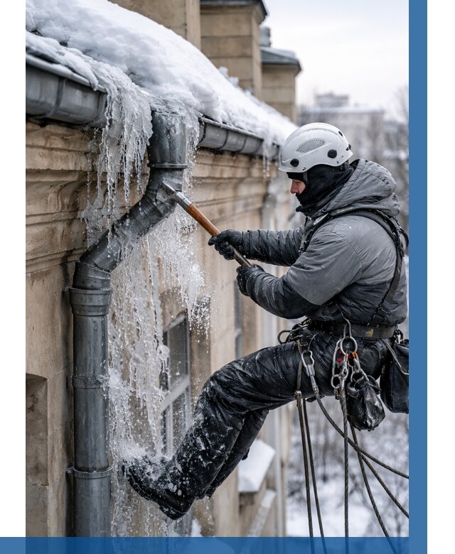Очистка водостоков от льда в Беслане от 3544 р. | ВЫСОТНИК-Бсл