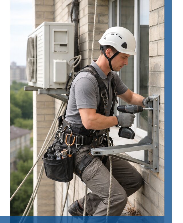 Установка кронштейнов кондиционера в Беслане от 3544 р. | ВЫСОТНИК-Бсл