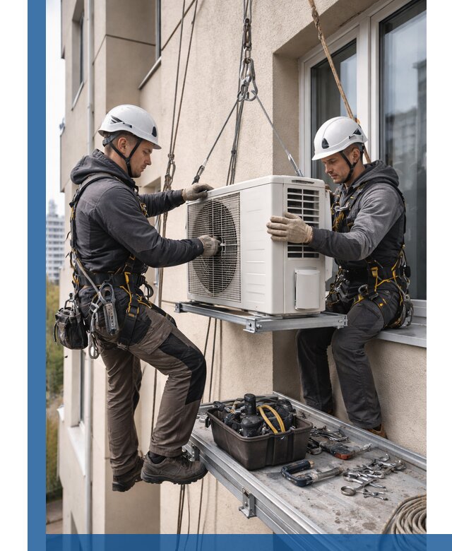 Перенос внешнего блока кондиционера в Беслане с монтажом и крепежом