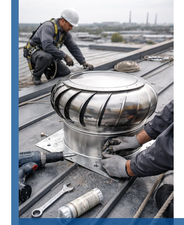 Установка дефлекторов на кровле в Беслане профессионально