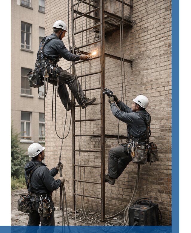 Ремонт пожарной лестницы в Беслане от 7595 р. | ВЫСОТНИК-Бсл