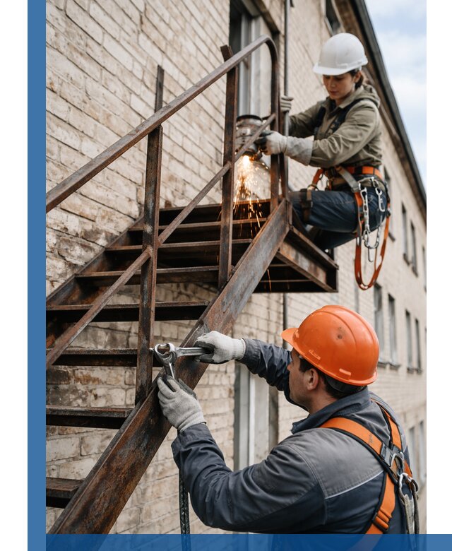 Ремонт и восстановление пожарных лестниц с выездом в Беслане