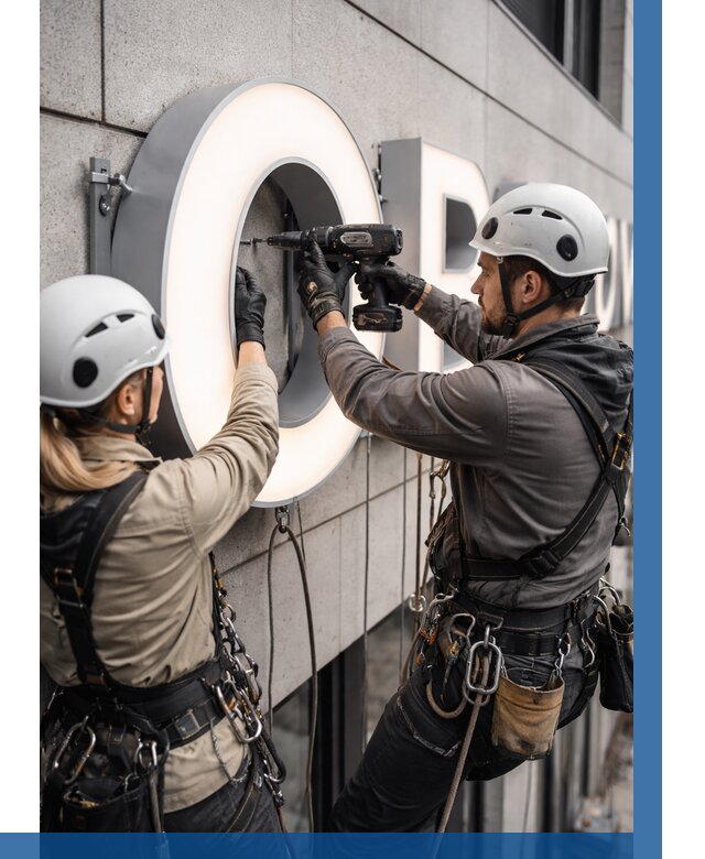 Монтаж световых букв в Беслане от 3038 р. под ключ ВЫСОТНИК-Бсл