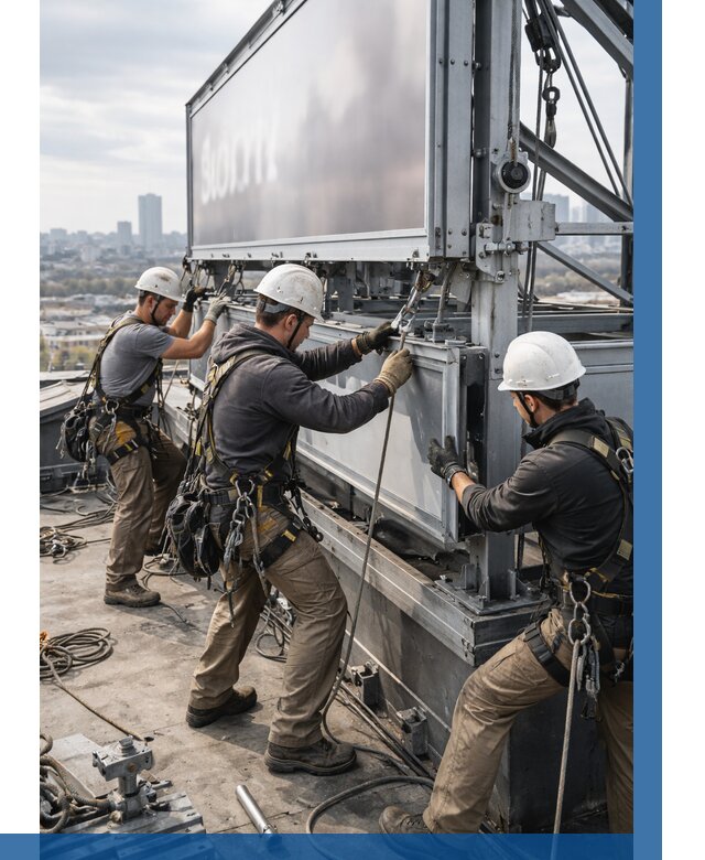 Монтаж крышной рекламной конструкции в Беслане от 60756 р.|ВЫСОТНИК-Бсл